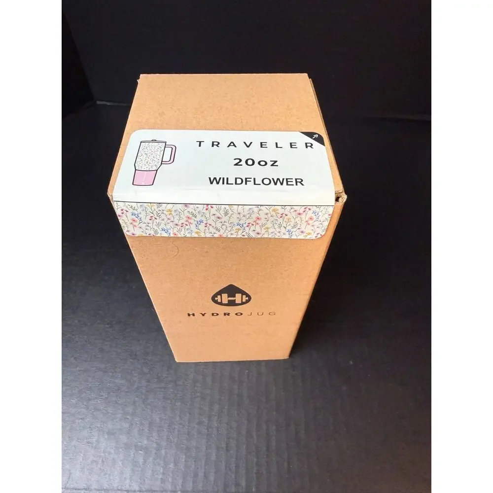 HydroJug Wildflower 20 oz Traveler Tumbler Floral Flowers NEW IN BOX